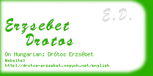 erzsebet drotos business card