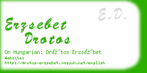 erzsebet drotos business card